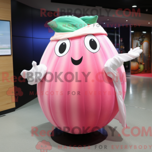 Maskottchenfigur einer rosa...