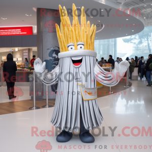 Maskot karakter af en sølv...