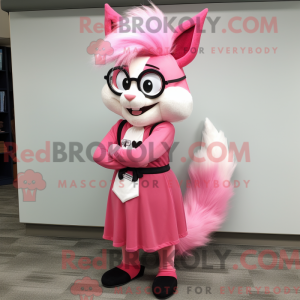 Maskotkarakter af en Pink...