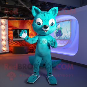 Teal Fox mascotte kostuum...