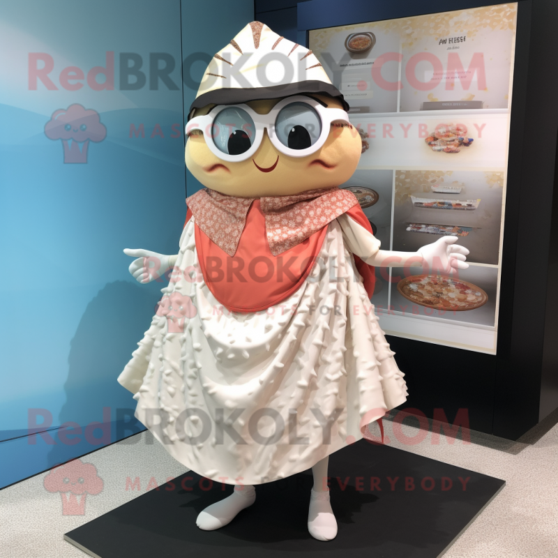 nan Oyster mascot costume character dressed with a Wrap Skirt and Headbands