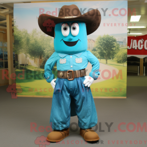 Mascot character of a Cyan...
