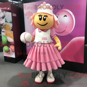 Mascottefiguur van een roze...