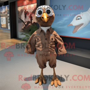 Mascot character of a Brown...