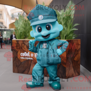 Mascot character of a Teal...