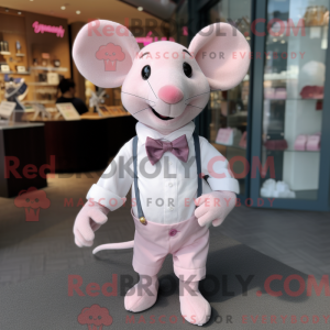 Maskotkarakter av en rosa...