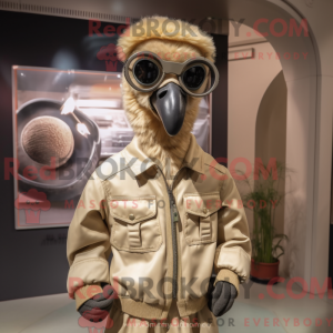 Maskotkarakter av en beige...