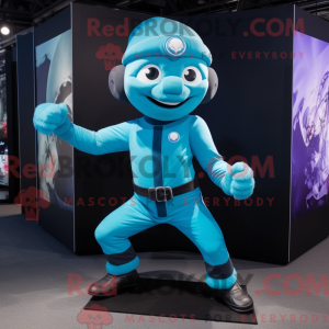 Mascot character of a Cyan...