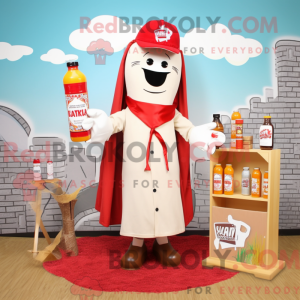 Mascot character of a Beige...