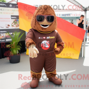 Mascot character of a Brown...