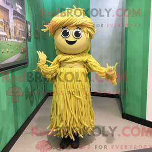 Maskot karakter af en guld...