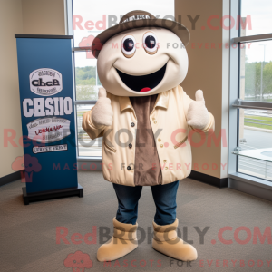 Mascot character of a Beige...