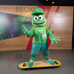 Grønn skateboard maskot...