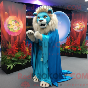 Mascot character of a Cyan...