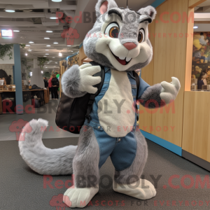 Maskot karakter af et gråt...