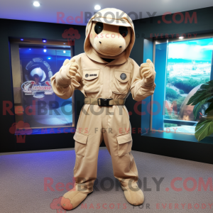 Mascot character of a Beige...