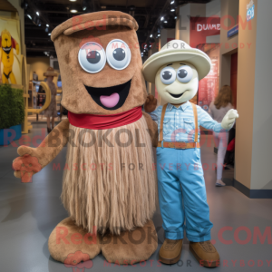 Maskot karakter av en brun...