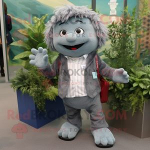 Grå hallon maskot kostym...