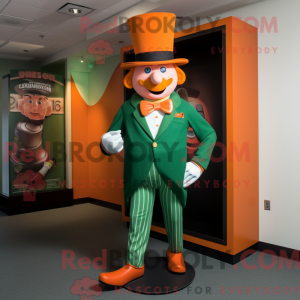 Maskotfigur av en oransje...