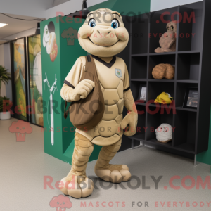 Mascot character of a Tan...