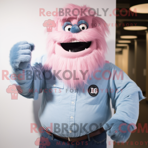 Maskotkarakter af en Pink...