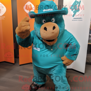 Mascot character of a Teal...