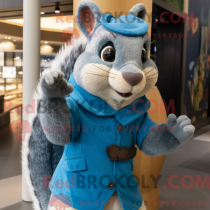 Maskot postava modré...