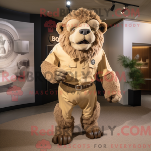Mascot character of a Beige...