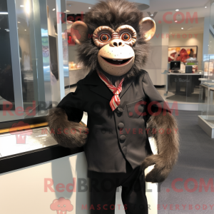 Maskotfigur af en sort abe...