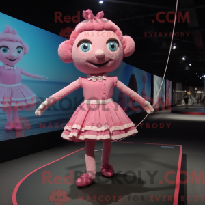 Maskotkarakter af en Pink...