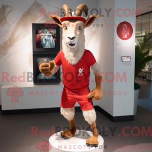 Mascottefiguur van een rode...