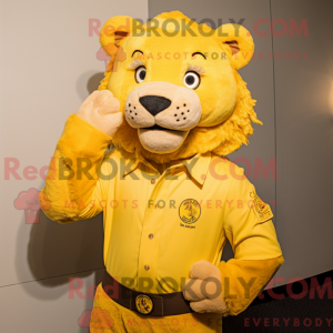 Maskottchen eines gelben...