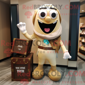 Mascot character of a Tan...