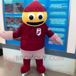 Maroon Cod mascot costume character dressed with a Shorts and Gloves