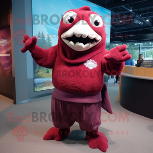 Maroon Cod maskot kostume...