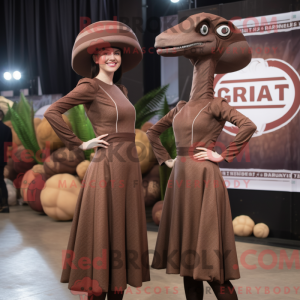 Mascot character of a Brown...