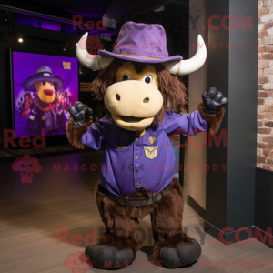 Maskot-karakter av en lilla...