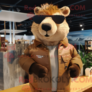 Mascot character of a Brown...