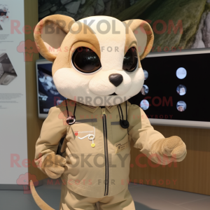 Beige Dormouse maskot...