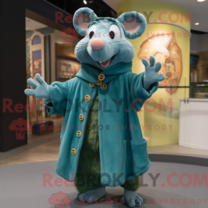 Maskot postava tyrkysové...