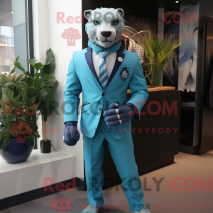 Mascot character of a Cyan...