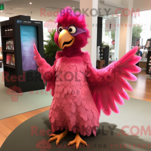 Maskotkarakter af en Pink...