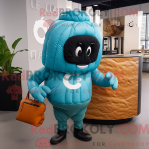 Mascot character of a Cyan...