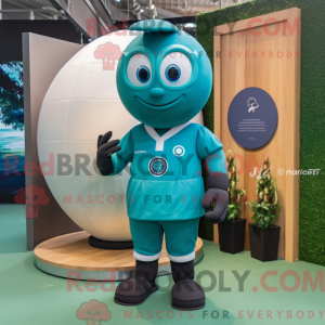 Mascot character of a Teal...