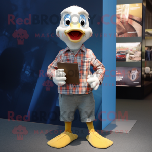 nan Gosling mascot costume character dressed with a Skinny Jeans and Pocket squares