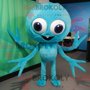 Mascot character of a Cyan...