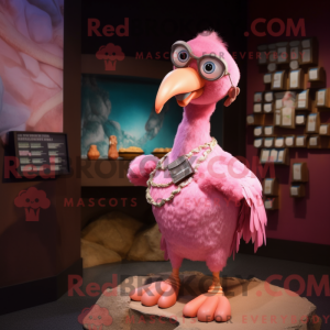 Maskottchen eines rosa...