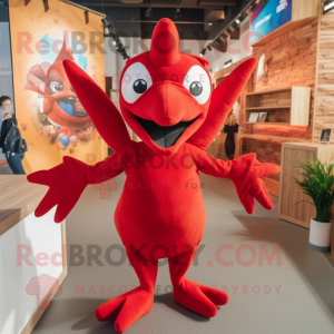 Rood Pterodactyl mascotte...