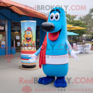 Mascot character of a Blue...