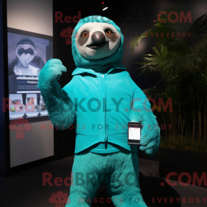 Mascot character of a Cyan...